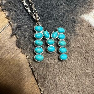 Faux Turquoise Letter M